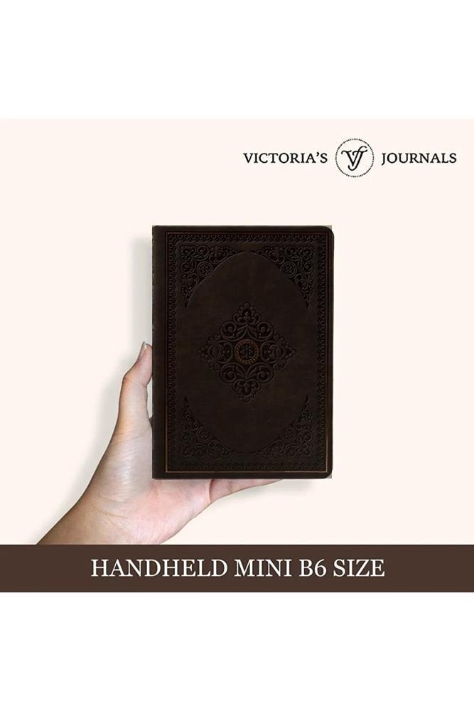 1186 Victoria's Journals Vintage Çizgili Defter 12x17 cm Koyu Kahverengi
