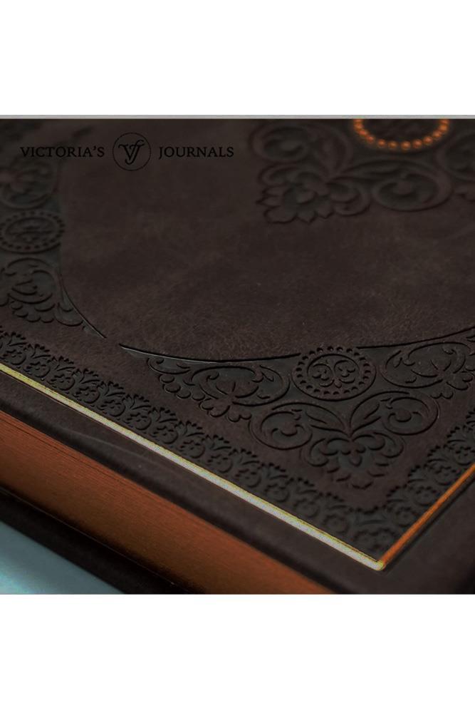 1186 Victoria's Journals Vintage Çizgili Defter 12x17 cm Koyu Kahverengi