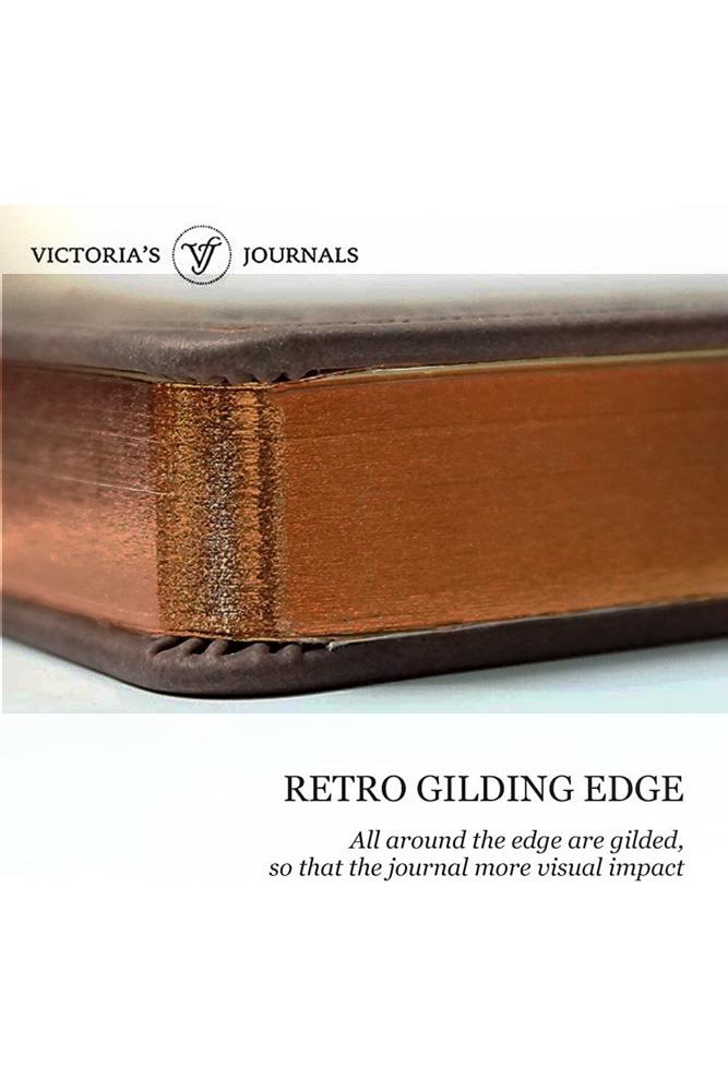 1186 Victoria's Journals Vintage Çizgili Defter 12x17 cm Koyu Kahverengi