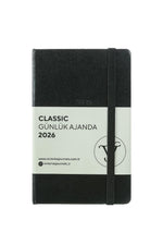 Victoria's Journals Classic-Günlük Ajanda 9x14 cm. Sert Kapak. Ivory 70 gr.384 Sayfa. Cepli.Lastikli.Siyah