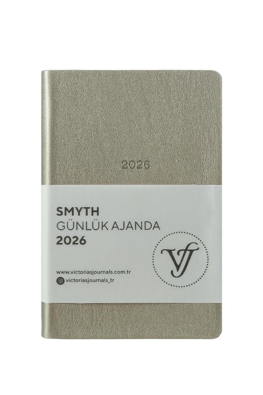 Victoria's Journals Smyth- Günlük Ajanda 9x14 cm. Ivory  80 gsm 416 sayfa. Esnek Kapak. Gümüş Yaldız Kenar.Gümüş