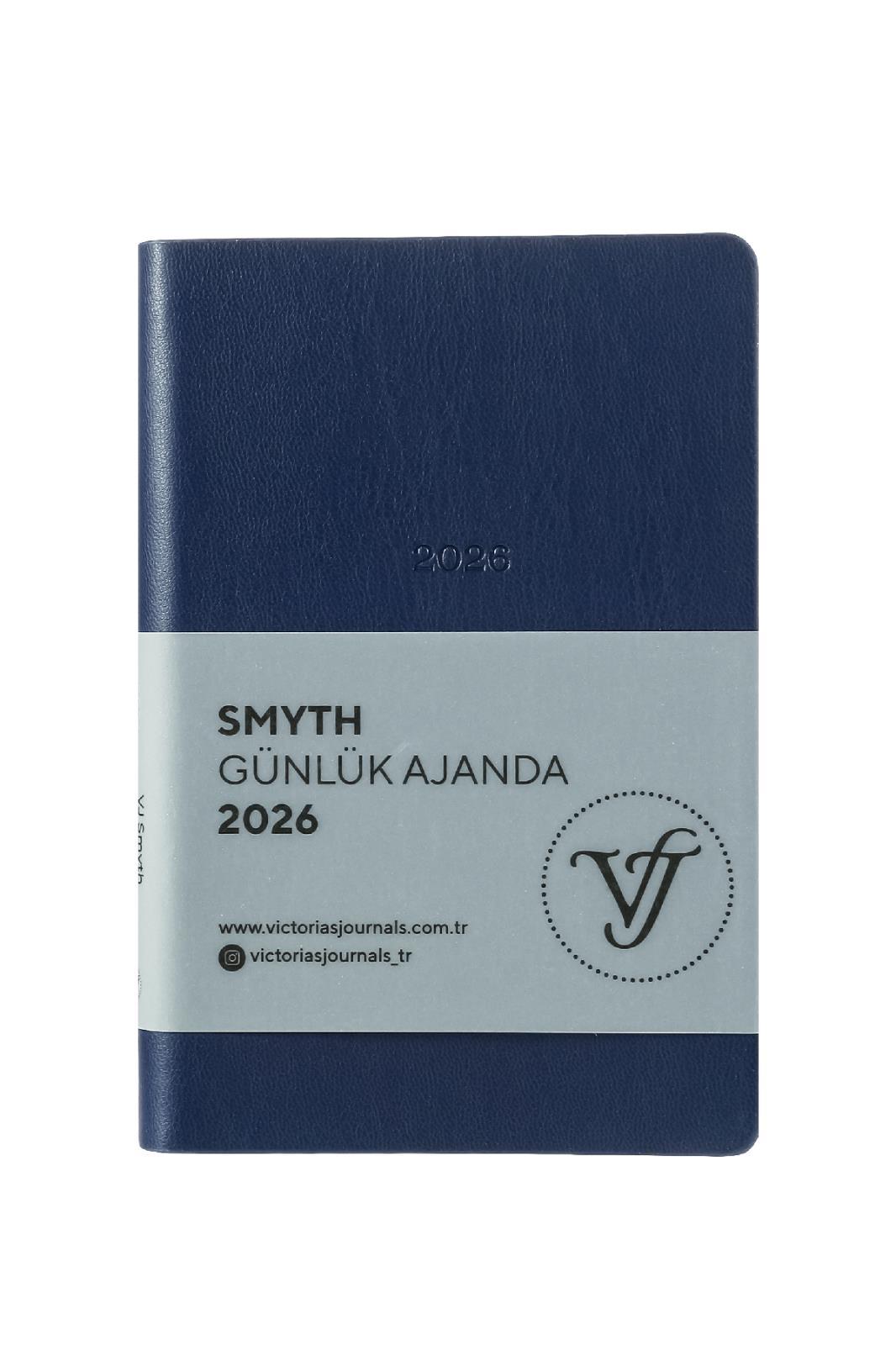 Victoria's Journals Smyth- Günlük Ajanda 9x14 cm. Ivory  80 gsm 416 sayfa. Esnek Kapak. Gümüş Yaldız Kenar.Mavi