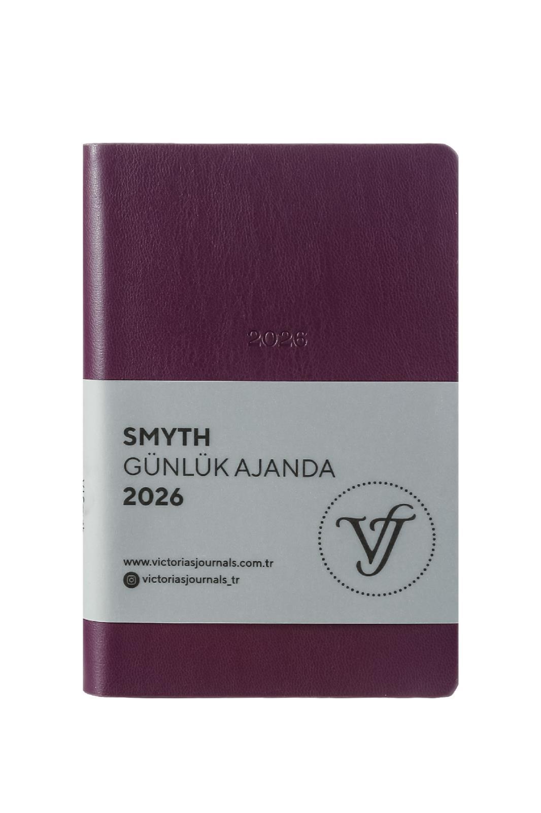 Victoria's Journals Smyth- Günlük Ajanda 9x14 cm. Ivory  80 gsm 416 sayfa. Esnek Kapak. Gümüş Yaldız Kenar.Mor