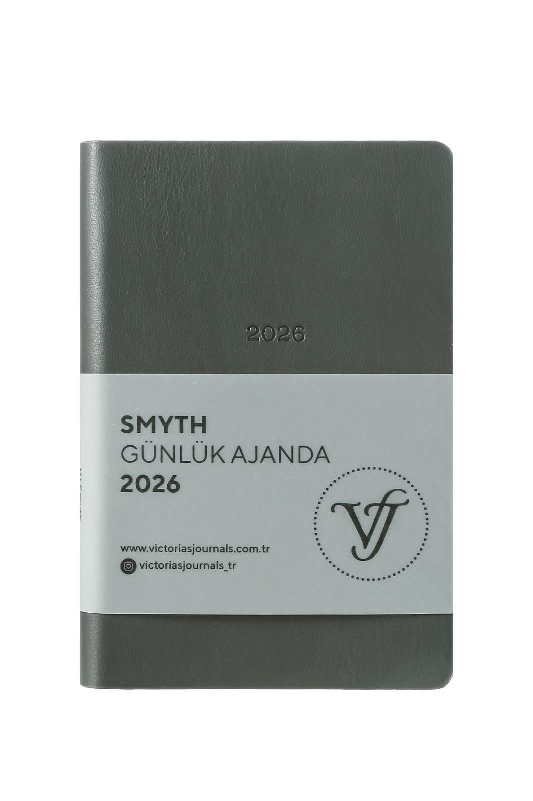 Victoria's Journals Smyth- Günlük Ajanda 9x14 cm. Ivory  80 gsm 416 sayfa. Esnek Kapak. Gümüş Yaldız Kenar.Platinium